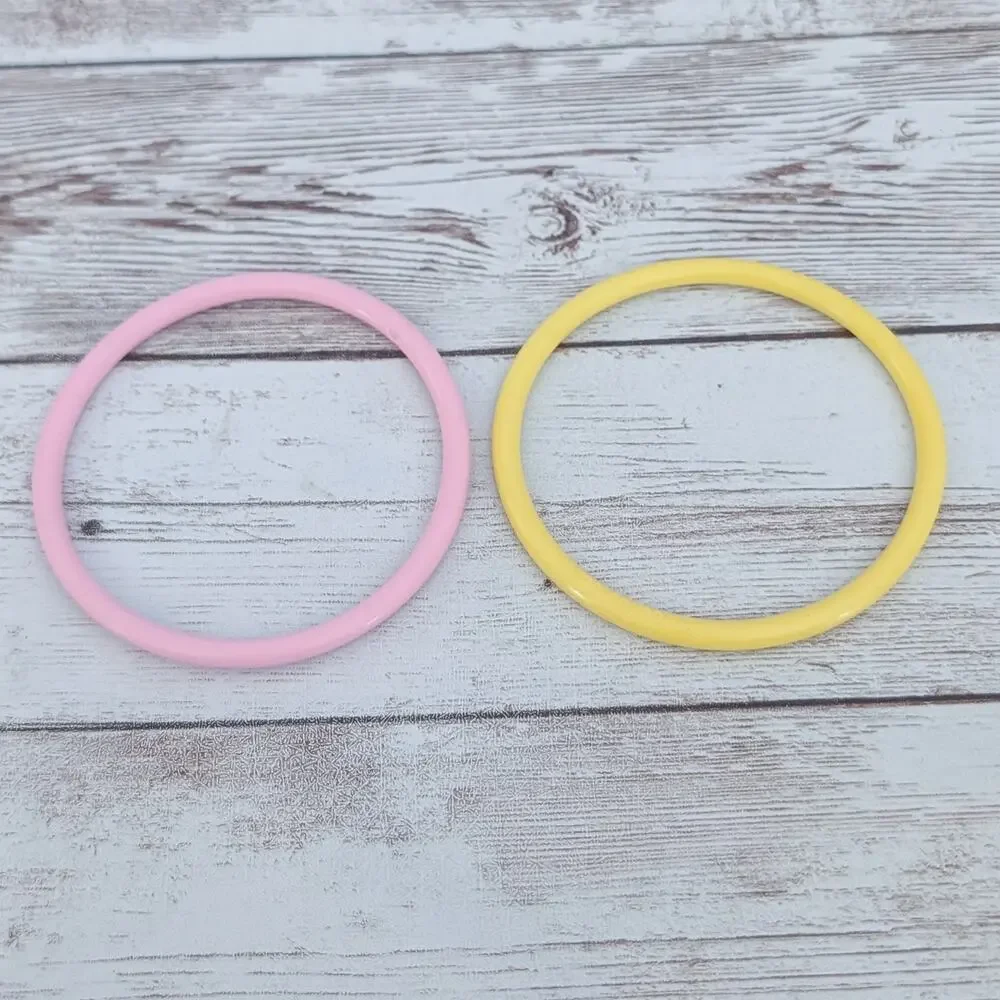 Set of 2 Kids Bracelets - Pink & Yellow